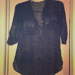 Chiffon Leopard Print Blouse